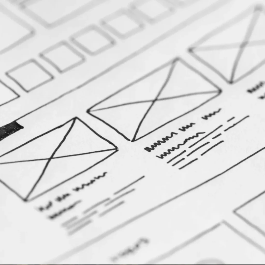 Wireframe webdesign voor het aanbod